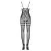 Комбинезон с интимным вырезом Obsessive F213, черный, XL/XXL, фото №3 — секс шоп Украина, NO TABOO