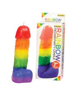Свеча в форме радужного члена Pecker Party Candle - No Taboo