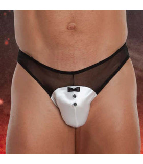 Эротические трусы мужские с бабочкой Thong, white, M/L - No Taboo
