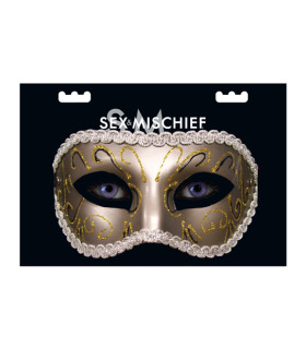 Маска на глаза Sex & Mischief ажурная, серебристая, One Size - No Taboo