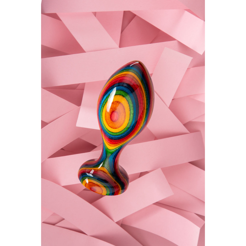Деревянная анальная пробка Teatiamo Rainbow Large фото №14 — секс игрушки: Украина, NO TABOO