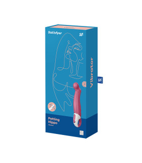 Вибратор Satisfyer Petting Hippo с кольцом, бордовый, 22.9 х 4 см - No Taboo