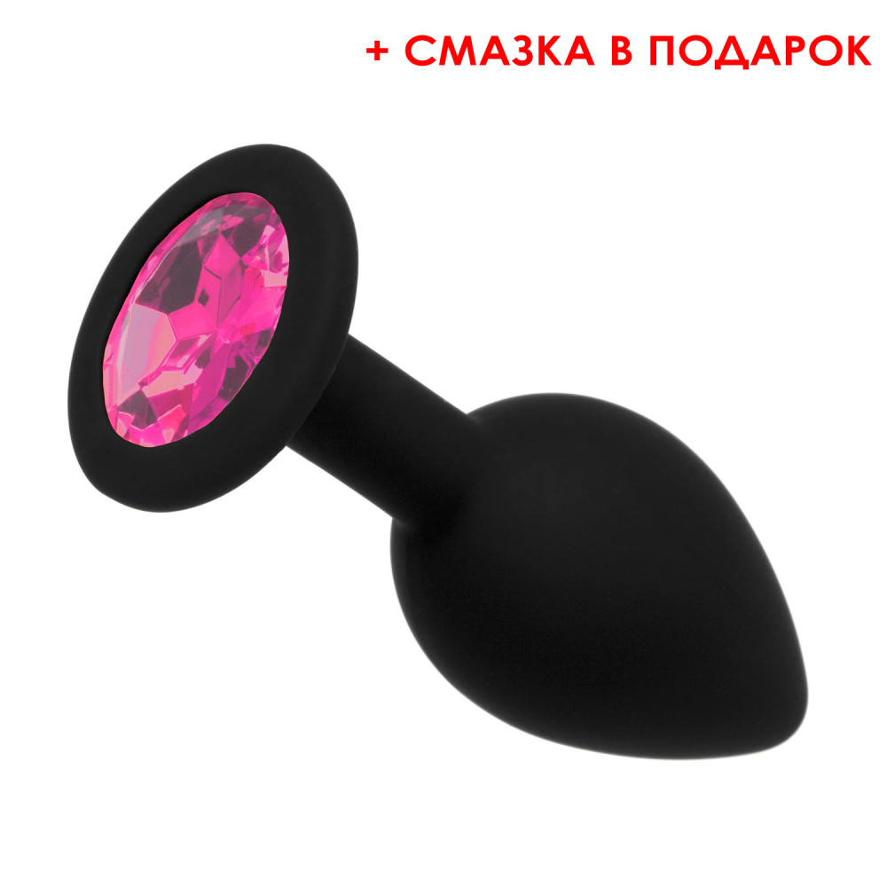 Анальная пробка с камнем (смазка в подарок), размер S фото №0 — секс игрушки: Украина, NO TABOO