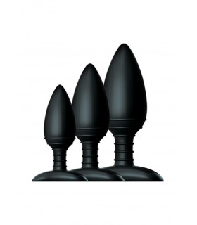 Набір анальних пробок Nexus Butt Plug Trio, 3 шт, чорний - No Taboo