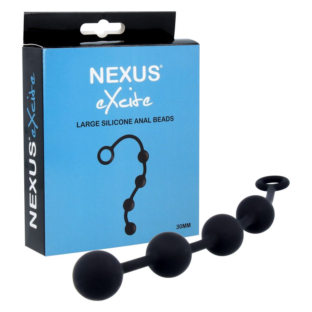 Анальные шарики Nexus Excite, силиконовые, 30 см х 3 см, черные фото №0 — секс игрушки: Украина, NO TABOO