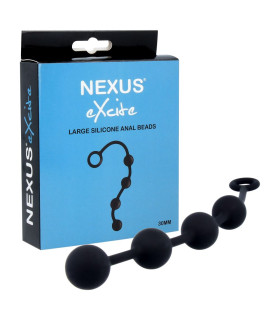 Анальные шарики Nexus Excite, силиконовые, 30 см х 3 см, черные - No Taboo