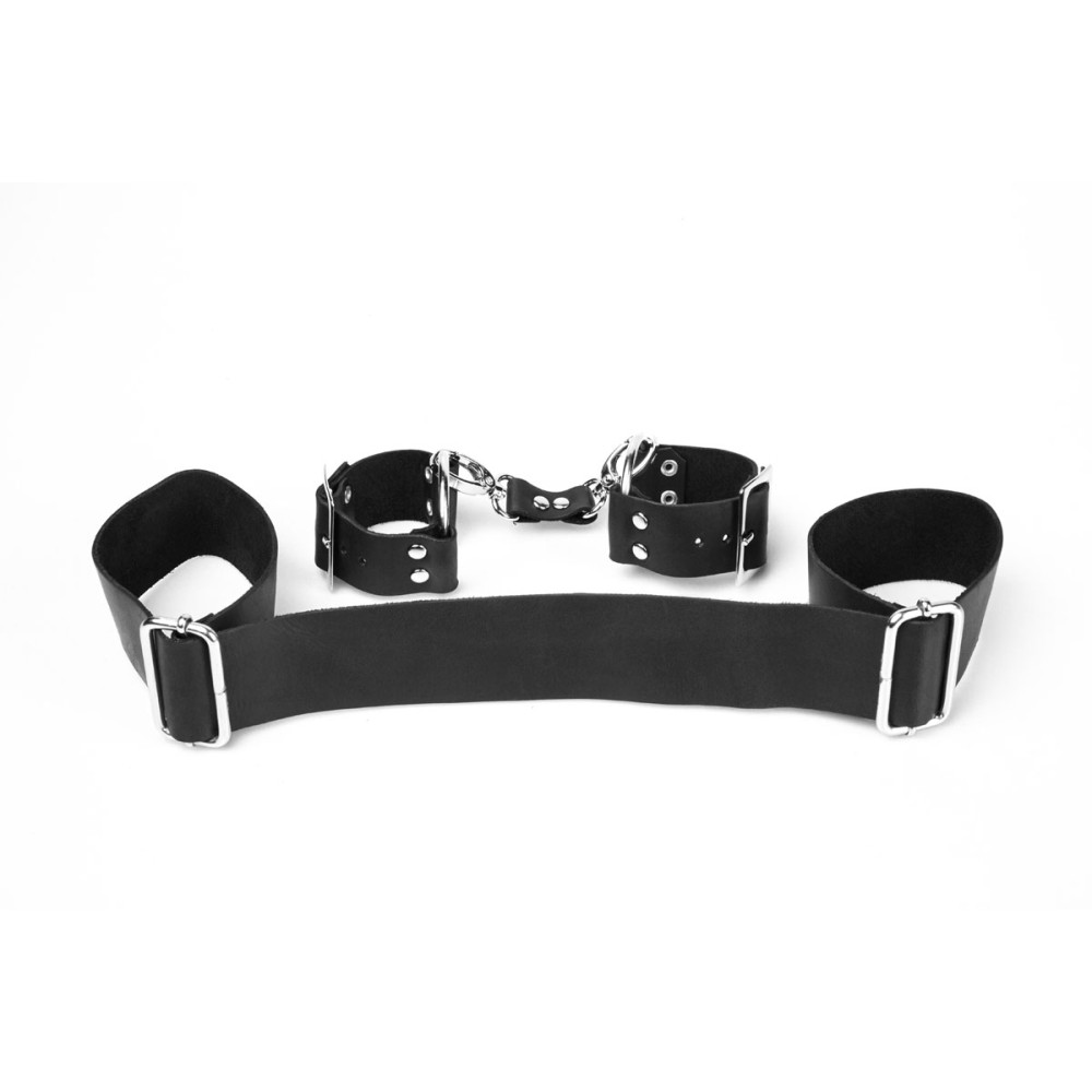 Набор БДСМ наручников, 2шт Handcuffs 8 TABOO, из кожи, ручной работы, черный, фото №6 — секс шоп Украина, NO TABOO