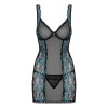 Сорочка сексуальная с кружевом и бирюзовой вышивкой, размер S/M, фото №3 — секс шоп Украина, NO TABOO