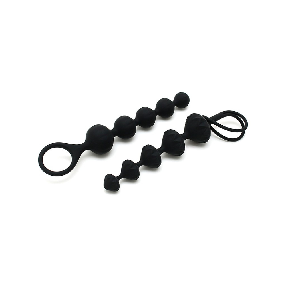 Набор анальных ёлочек Satisfyer Love Beads, чёрные, 2 шт фото №3 — секс игрушки: Украина, NO TABOO