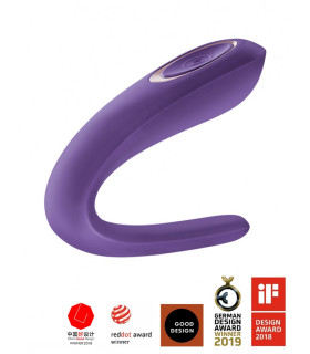 Вибратор для пар Satisfyer Double Classic с одним моторчиком, фиолетовый, 9.5 х 6.7 см - No Taboo