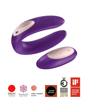 Вибратор для пар Satisfyer Partner Plus Remote с пультом, фиолетовый, 8.8 х 5.3 см - No Taboo
