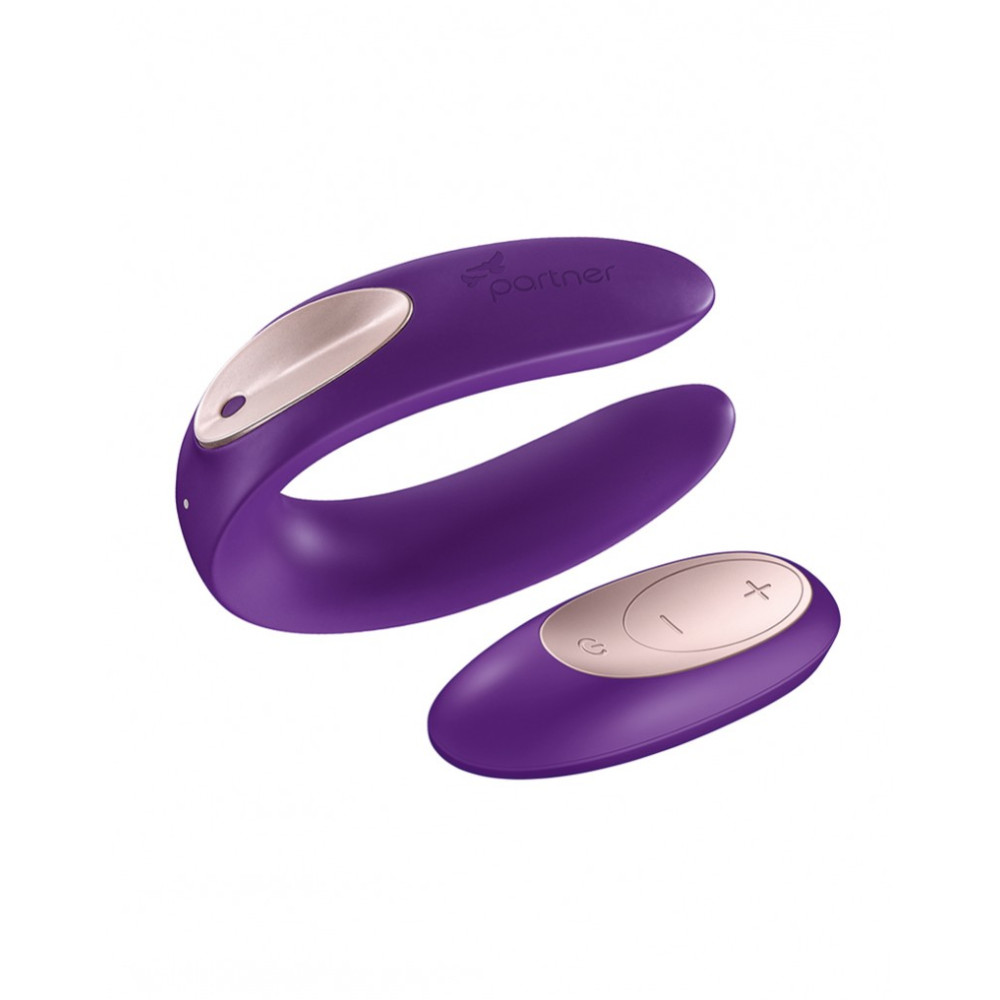 Вибратор для пар Satisfyer Partner Plus Remote с пультом, фиолетовый, 8.8 х 5.3 см фото №3 — секс игрушки: Украина, NO TABOO