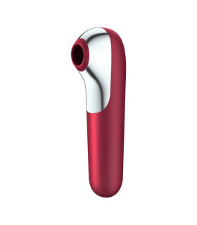Вакуумный стимулятор Satisfyer Dual Love с вибрацией, с приложением, красный, 17.9 х 4.9 см - No Taboo