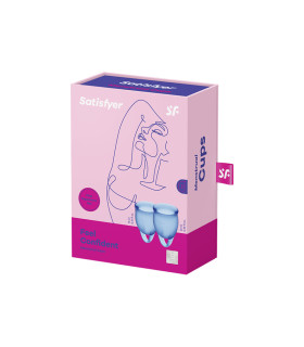Набор менструальных чаш Satisfyer Feel Confident синий, 2 шт - No Taboo