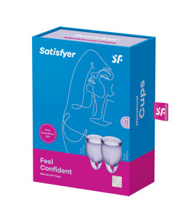 Набор менструальных чаш Satisfyer Feel Confident фиолетовый, 2 шт - No Taboo
