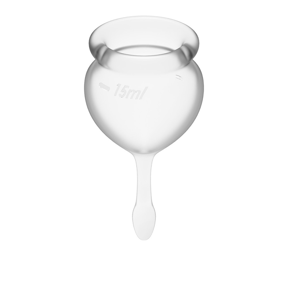 Набор менструальных чаш Satisfyer Feel Good прозрачный, 2 шт, фото №3 — секс шоп Украина, NO TABOO
