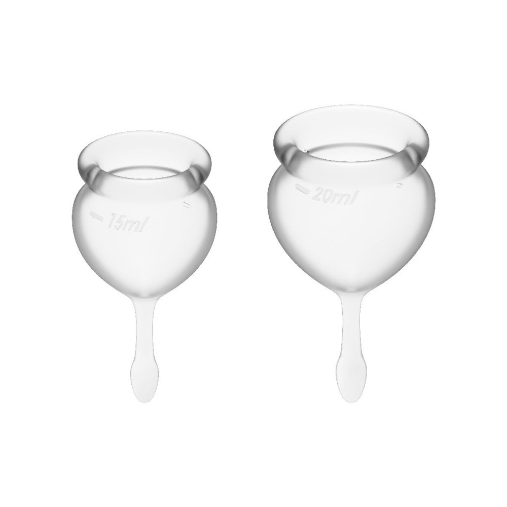 Набор менструальных чаш Satisfyer Feel Good прозрачный, 2 шт, фото №0 — секс шоп Украина, NO TABOO