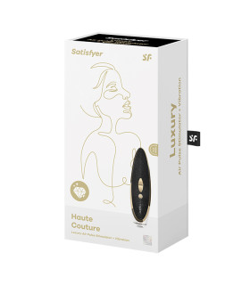Вакуумный стимулятор Satisfyer Haute Couture с кожаной вставкой, 19.2 х 4 см - No Taboo
