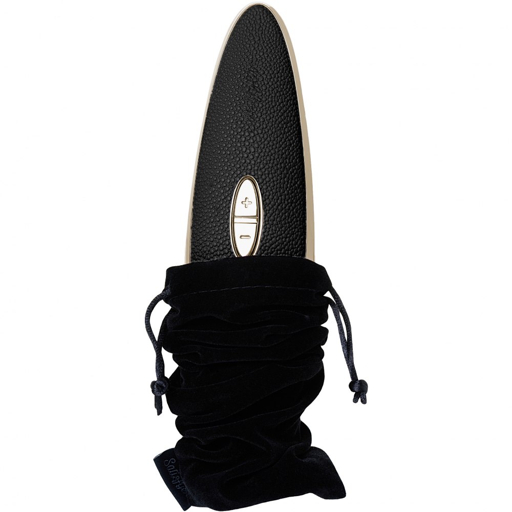 Вакуумный стимулятор Satisfyer Haute Couture с кожаной вставкой, 19.2 х 4 см фото №5 — секс игрушки: Украина, NO TABOO