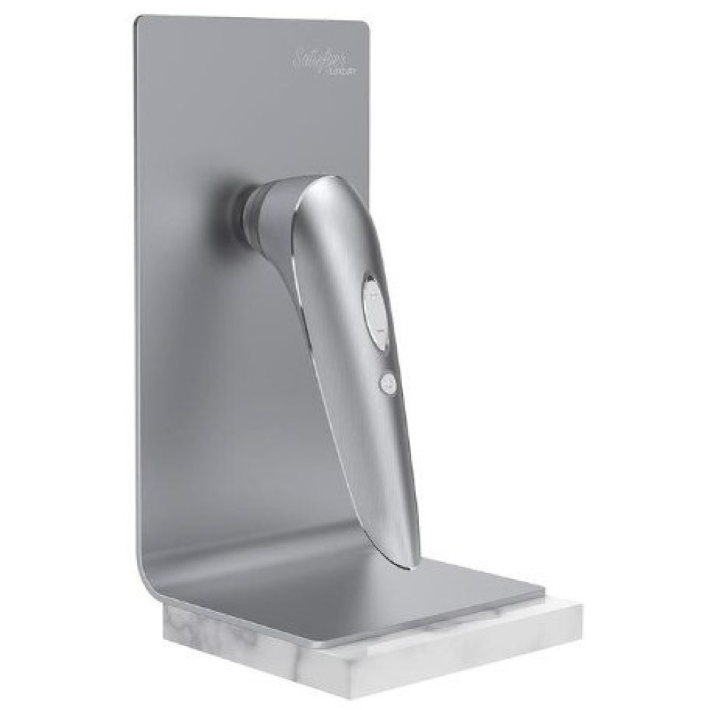 Вакуумный стимулятор с вибрацией Satisfyer High Fashion алюминиевый, серебристый, 17.3 х 4.2 см фото №6 — секс игрушки: Украина, NO TABOO