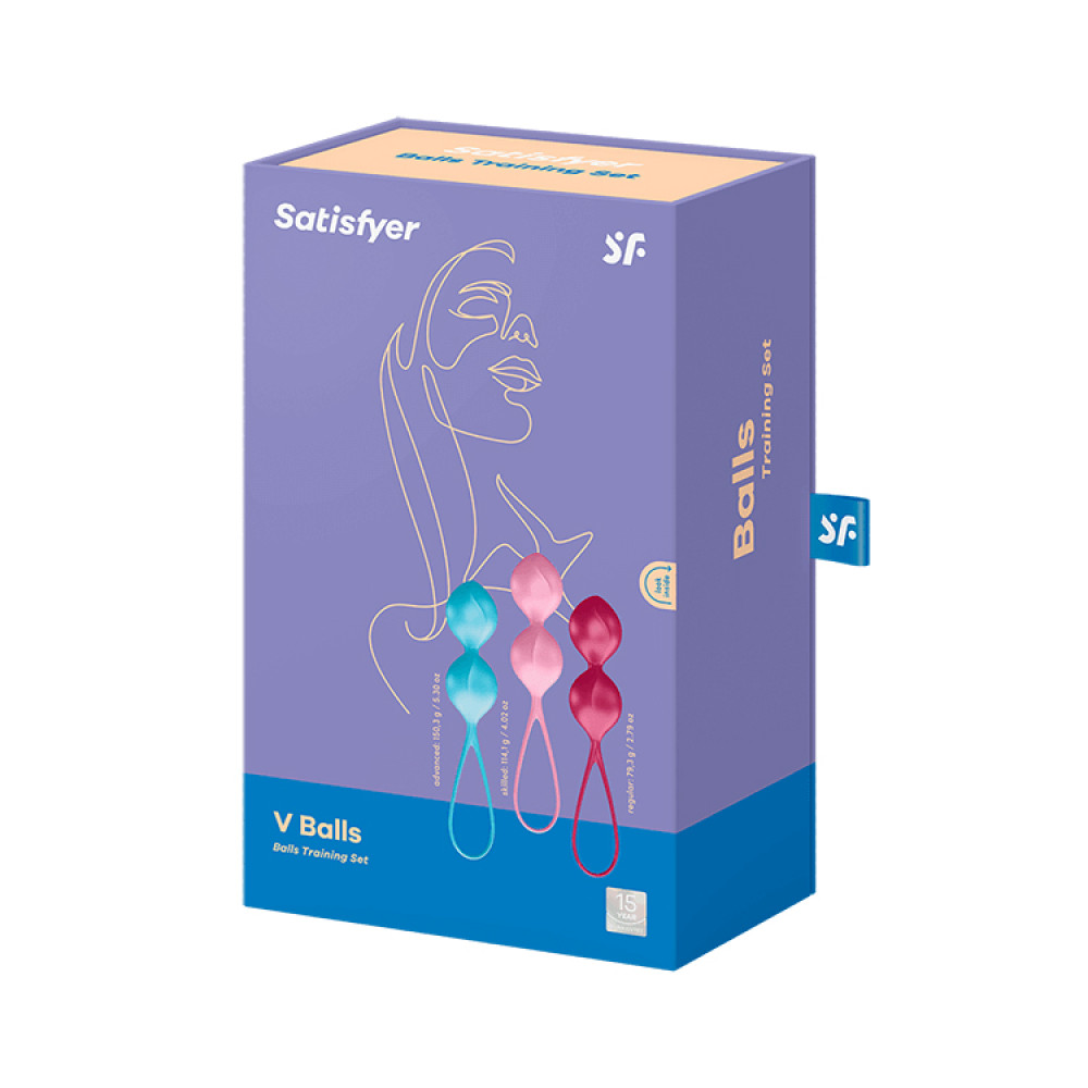 Набор вагинальных шариков Satisfyer V Balls разноцветный, 3 шт фото №2 — секс игрушки: Украина, NO TABOO