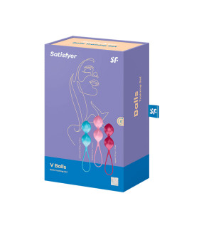 Набор вагинальных шариков Satisfyer V Balls разноцветный, 3 шт - No Taboo