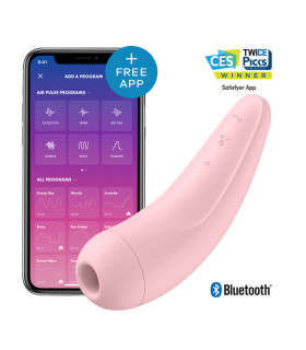 Вакуумный стимулятор Satisfyer Curvy 2 с приложением, розовый, 13.4 х 4.5 см - No Taboo