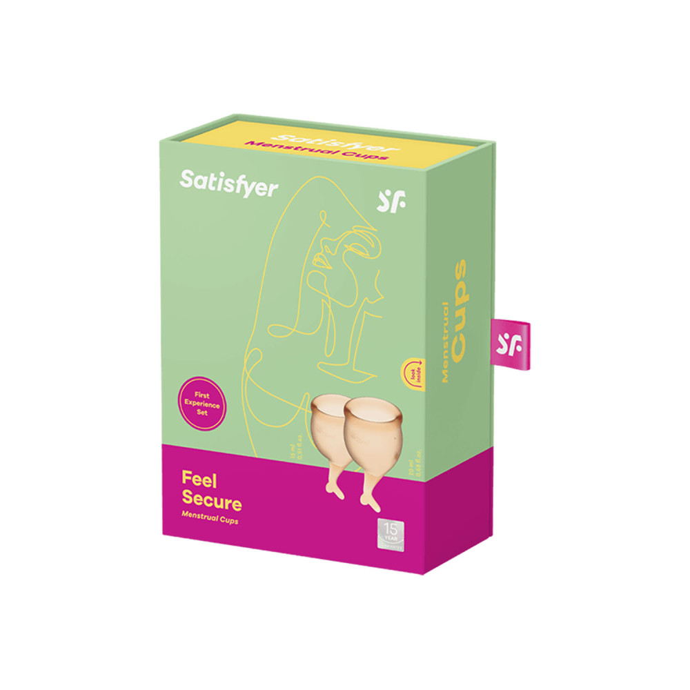 Набор менструальных чаш Satisfyer Feel Secure оренжевый, 2 шт, фото №2 — секс шоп Украина, NO TABOO