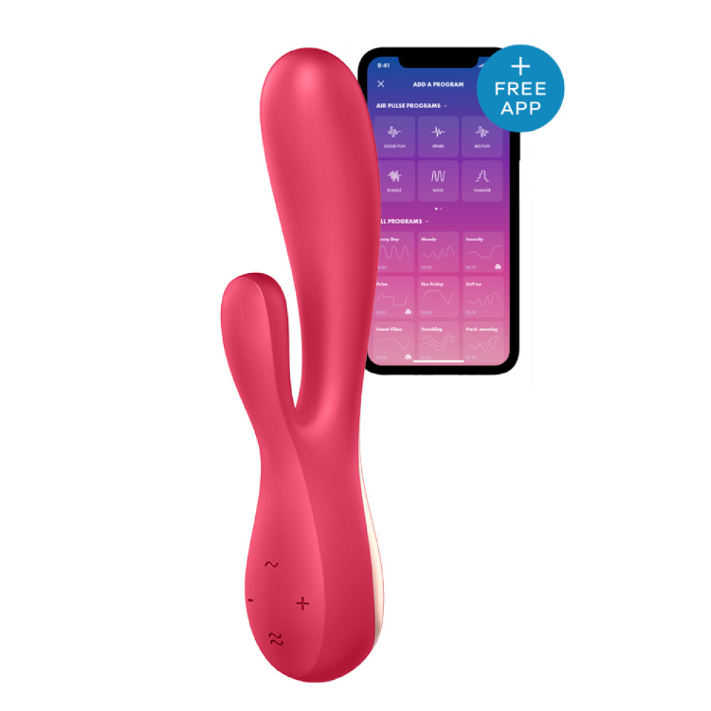 Вибратор-кролик Satisfyer Mono Flex с приложением, красный, 20.4 х 4.4 см фото №0 — секс игрушки: Украина, NO TABOO
