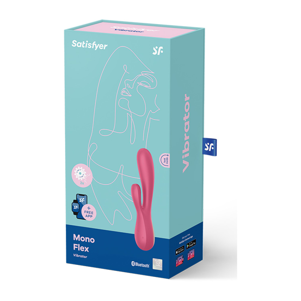 Вибратор-кролик Satisfyer Mono Flex с приложением, красный, 20.4 х 4.4 см фото №2 — секс игрушки: Украина, NO TABOO