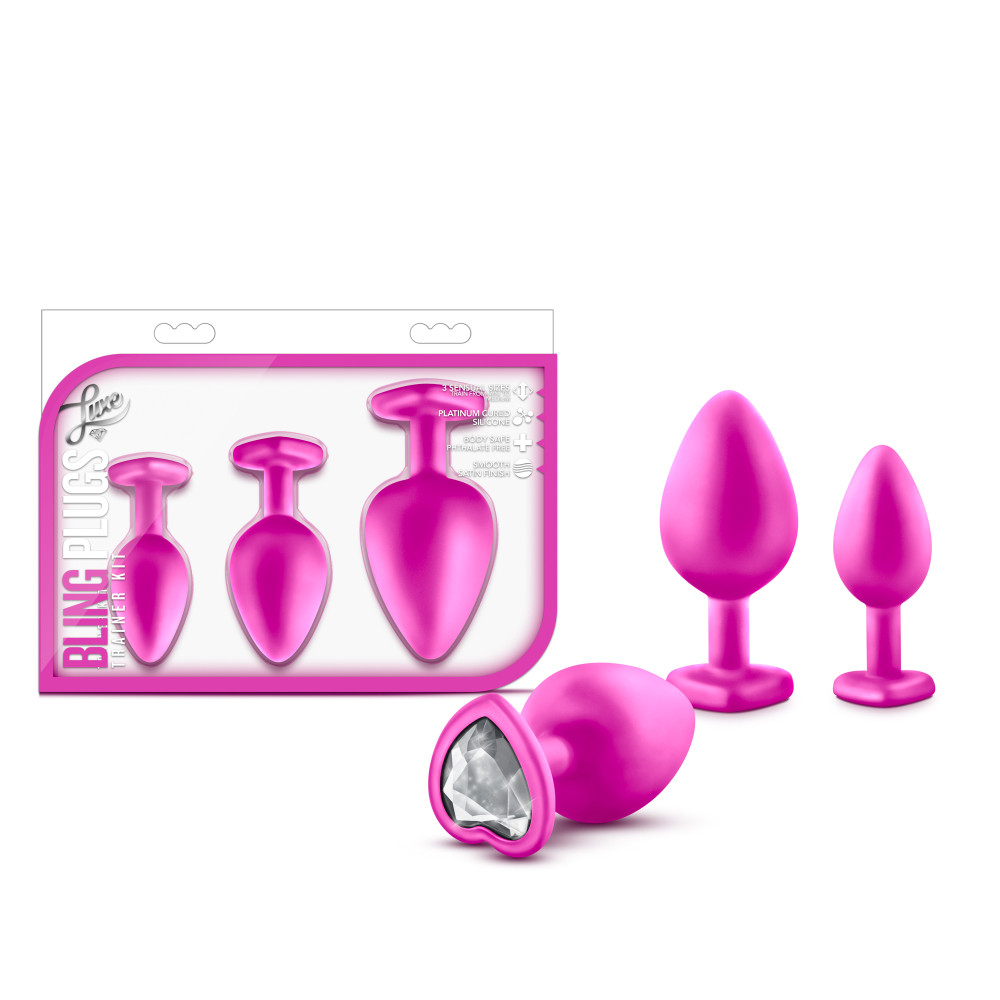 Анальная пробка, S, маленькая розовая LUXE BLING PLUGS, 2.5 см х 6.6 см фото №2 — секс игрушки: Украина, NO TABOO