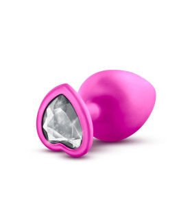 Анальная пробка, S, маленькая розовая LUXE BLING PLUGS, 2.5 см х 6.6 см - No Taboo