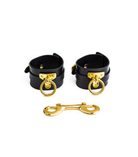 Наручники UPKO Handcuffs итальянская кожа, черные, размер L - No Taboo