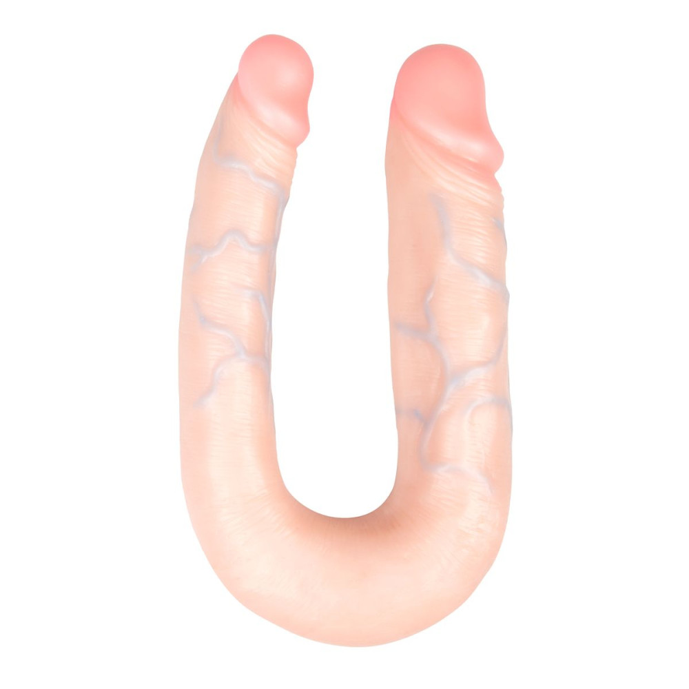 Фаллоимитатор двусторонний реалистичный «Duo Dildo», бежевый, 17 см фото №0 — секс игрушки: Украина, NO TABOO