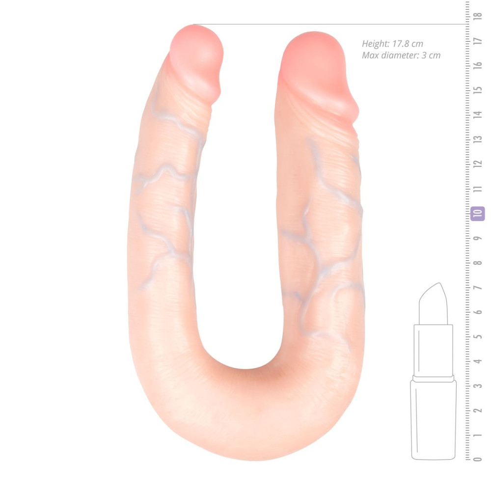 Фаллоимитатор двусторонний реалистичный «Duo Dildo», бежевый, 17 см фото №4 — секс игрушки: Украина, NO TABOO