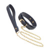 Ошейник с поводком с фурнитурой NS Novelties Bondage Couture, синий, фото №1 — секс шоп Украина, NO TABOO