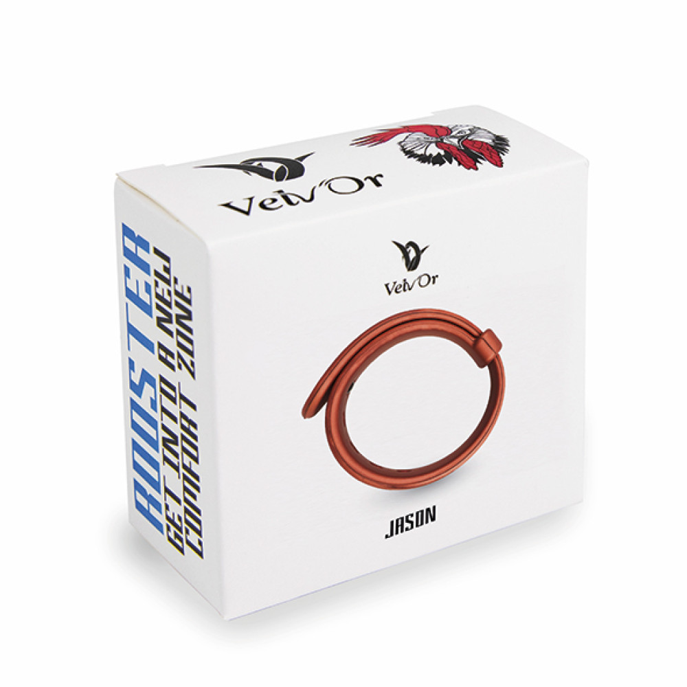 Эрекционное кольцо-ремешок VELV'OR - ROOSTER JASON SIZE ADJUSTABLE, красное фото №2 — секс игрушки: Украина, NO TABOO