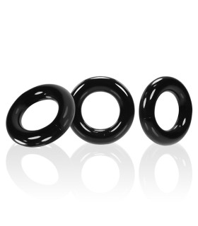 Набор эрекционных колец OXBALLS - WILLY RINGS, 3 шт, черные - No Taboo