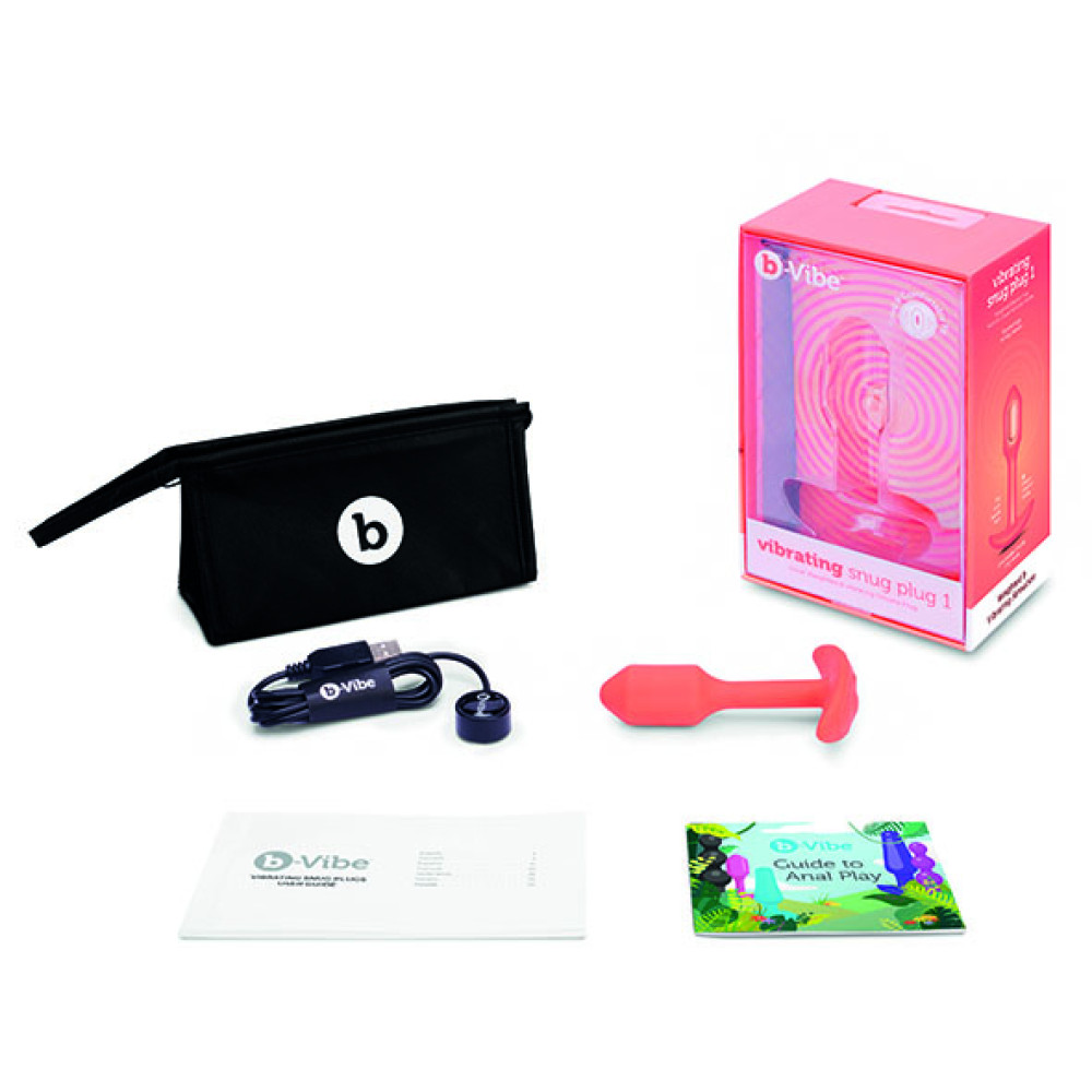 Анальна пробка с вибрацией размер S B-Vibe Vibrating Snug Plug 1, оранжевая фото №7 — секс игрушки: Украина, NO TABOO