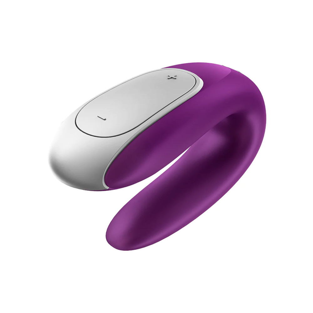 Вибратор для пар Satisfyer Double Fun с пультом и приложением, фиолетовый, 9.4 х 4.2 см фото №3 — секс игрушки: Украина, NO TABOO