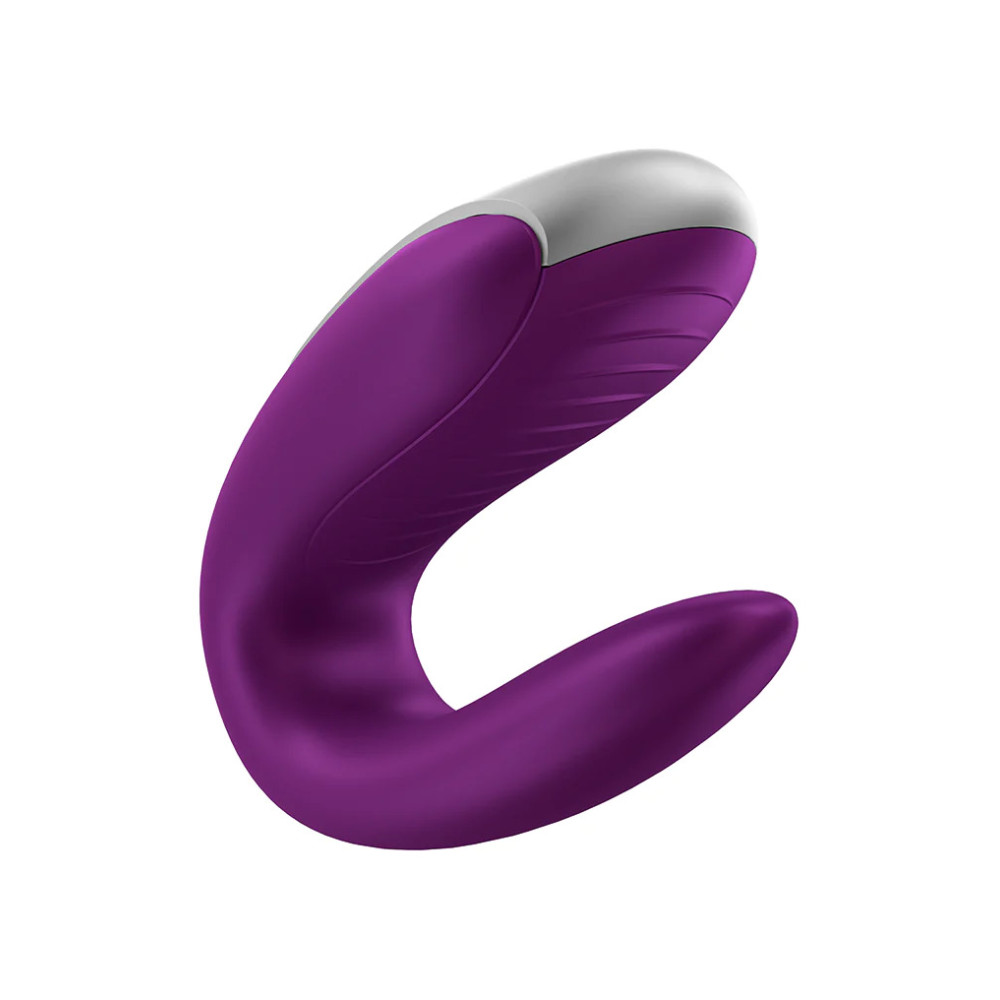 Вибратор для пар Satisfyer Double Fun с пультом и приложением, фиолетовый, 9.4 х 4.2 см фото №4 — секс игрушки: Украина, NO TABOO