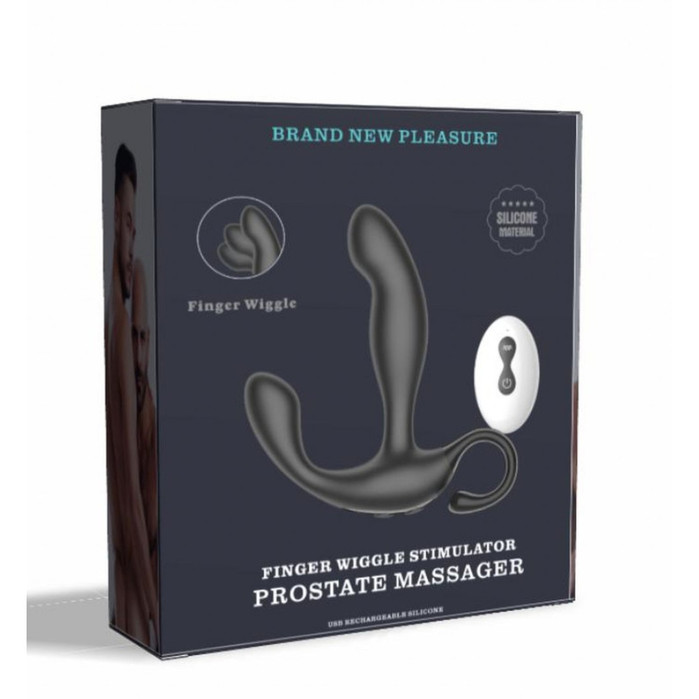 Массажер простаты с вибро Finger Wiggle Prostate Massager, черный фото №2 — секс игрушки: Украина, NO TABOO