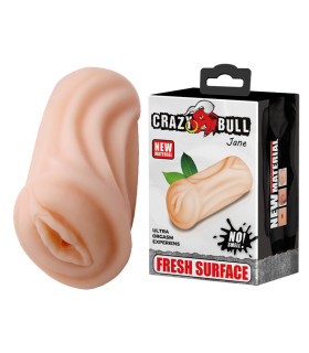 Мастурбатор-вagina Crazy Bull Jane, из кибер-кожи, бежевый, 13.5 х 6 см - No Taboo