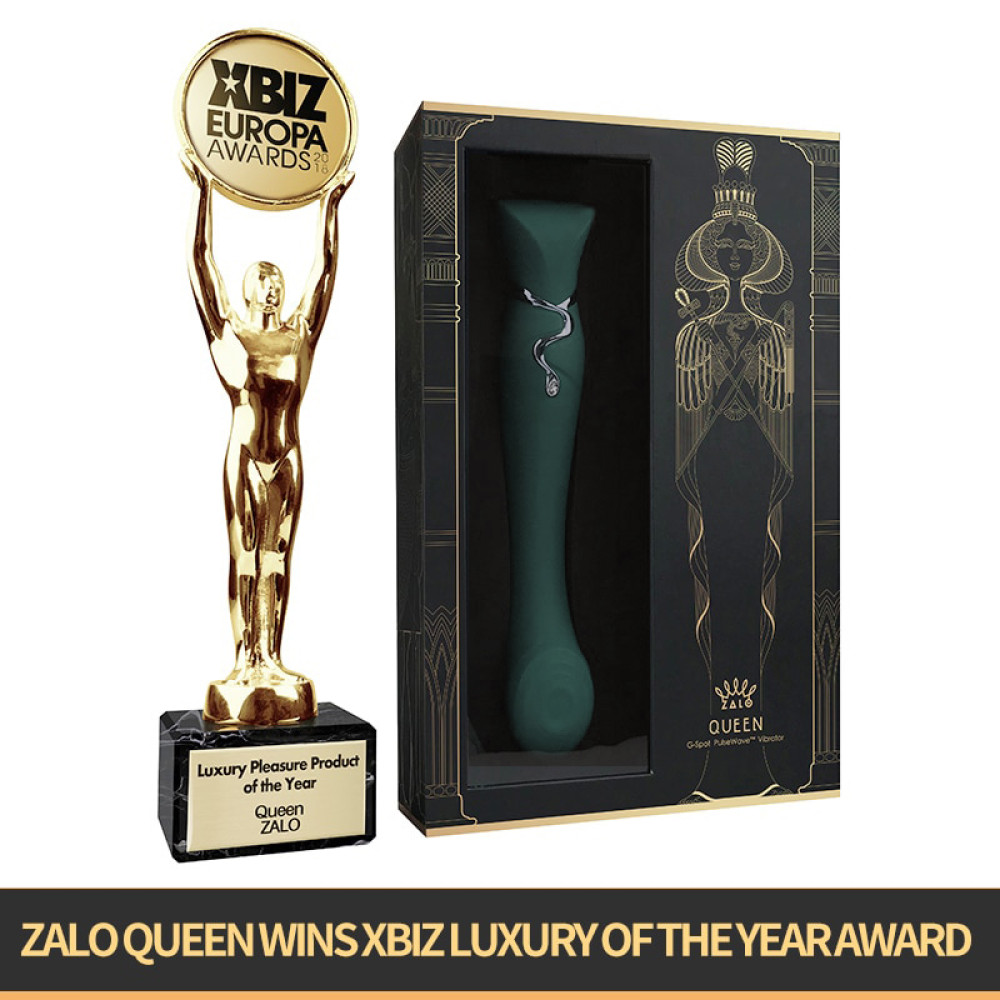 Вибратор с насадкой Zalo Queen Set с волновой стимуляцией, для клитора и точки G, зеленый фото №2 — секс игрушки: Украина, NO TABOO