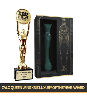 Вібратор з насадкою Zalo Queen Set з хвильовою стимуляцією, для клітора та точки G, зелений - No Taboo
