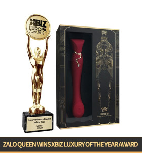 Вібратор з насадкою Zalo Queen Set з хвильовою стимуляцією, для клітора та точки G, бордо - No Taboo