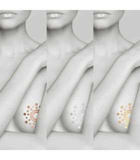 Прикраса для грудей MIMI Metallic Bijoux Indiscrets, тимчасові тату, 3 шт - No Taboo