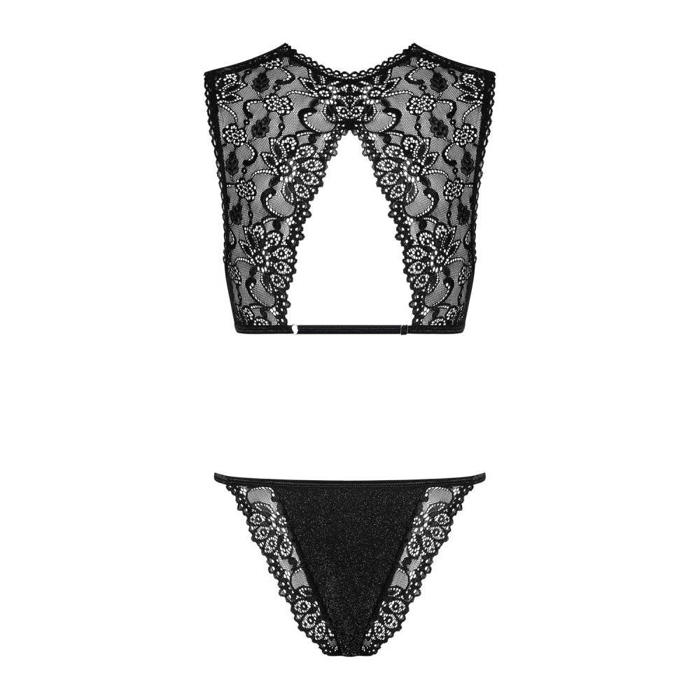 Комплект кружевного белья Obsessive, черный, L/XL, фото №8 — секс шоп Украина, NO TABOO