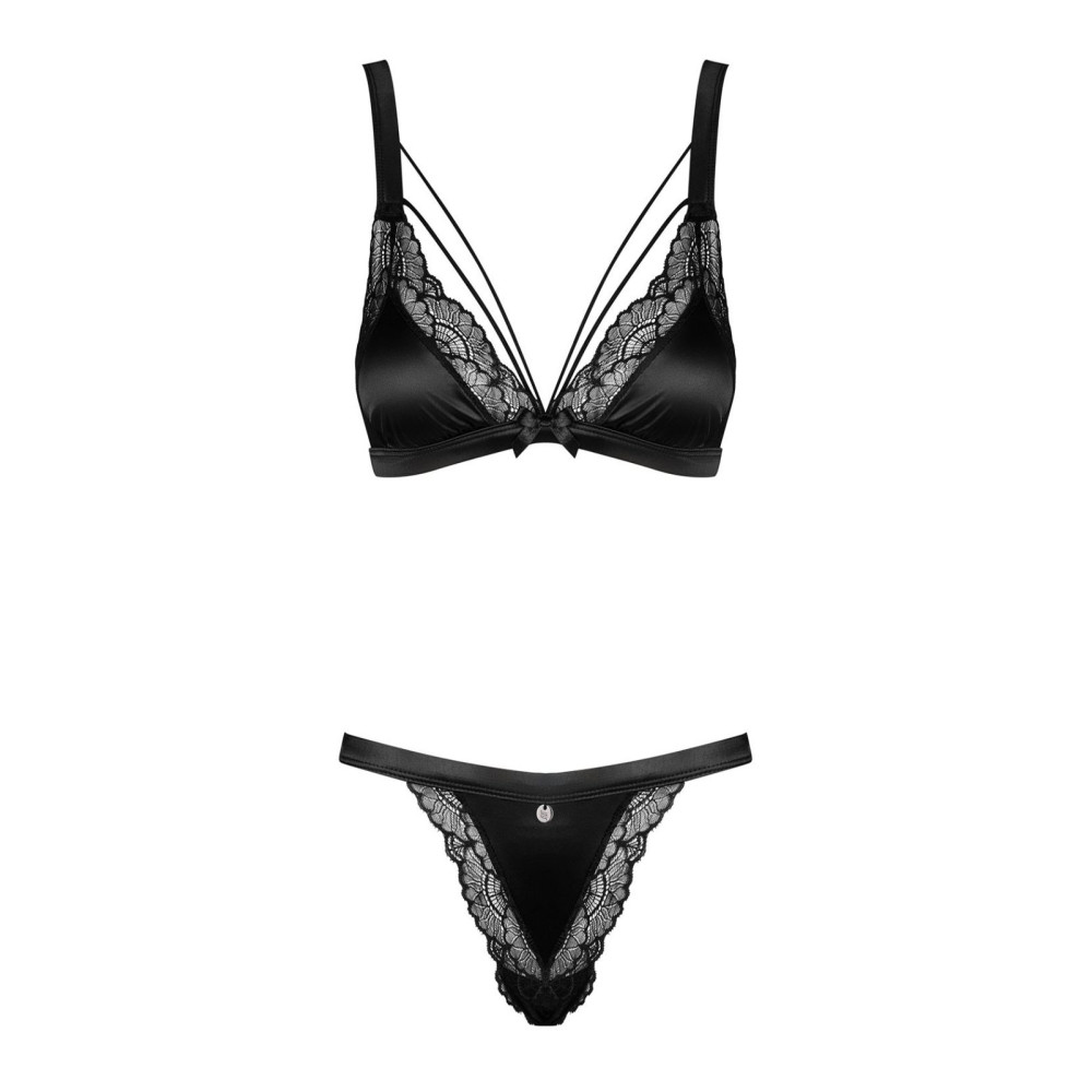Комплект белья эротический Obsessive Eloissa, черный, S/M, фото №3 — секс шоп Украина, NO TABOO