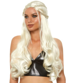Парик белый длинный Leg Avenue Dragon Queen Wig (Дейнерис), размер O/S, длина 81 см - No Taboo